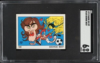 Tarjeta de fútbol 1973 Panini OK VIP - George Best #160 - SGC 6 - Salón de la fama Foto 1 de 2