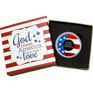Emaillierte God Bless America 1oz .999 Feinsilbermedaille von SilverTowne in Geschenkbox - Bild 1 von 8