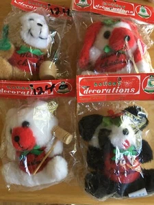 Commodore 4 Holiday Decorations Ornaments Japan Old Stock Bears Monkey Dog - Picture 1 of 11