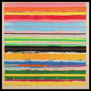 Naive Abstrakt Stripes 01 Bauhaus 125x125 cm Druck/FineArt/Pop Art/Gerahmt - Bild 1 von 2