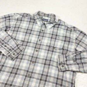 Patagonia Shirt Mens Large Gray Button Up Organic Cotton Hemp Gorpcore - Picture 1 of 10