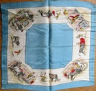 Juarez, Mexico 1907 Silk Scarf w/Bullfight Scenes in Original Envelope