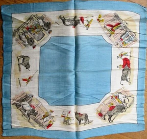 Juarez, Mexico 1907 Silk Scarf w/Bullfight Scenes in Original Envelope - Picture 1 of 3