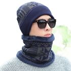 Scarf Hat Set Knitted Scarf Hat Two-piece Men Knitting Beanie