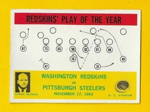 66141 1964 Philadelphia #196 Washington Redskins Play EX+ SIN PLIEGUES - Imagen 1 de 3