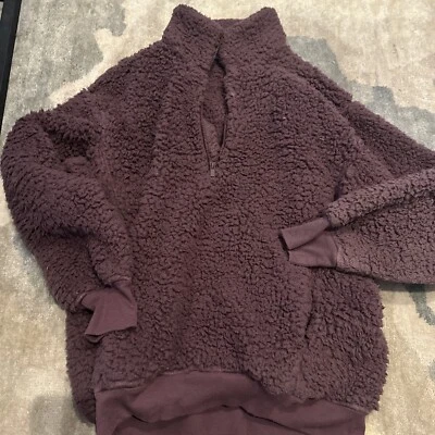 EXPRESS одиннадцать шерпа флис четверть молнии толстовка сливы M - Изображение 1 из 3