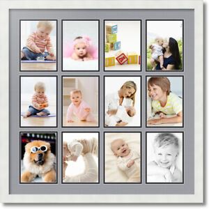 ArtToFrames Collage Mat Picture Photo Frame 12 5x7" Openings in Satin White 229