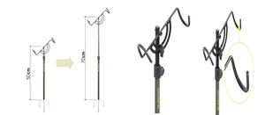 Stellfisch Rutenhalter mit massiven Metalldreizack  Flexi Stick Delphin - Bild 1 von 5