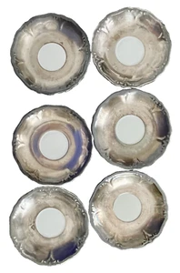 Juego de 6 platos de taza de té RW Bavaria de colección con adornos plateados porcelana 22 plata fina Alemania - Imagen 1 de 17