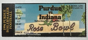 Purdue Boilermakers Indiana Hoosiers 11/23/1996 Ticket Stub College Football - Picture 1 of 2