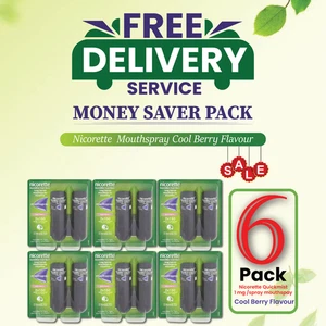 6X Nicorette Spray Bucal Quickmist Berry 1mg 13,2ml X 2ct-PACK 6-ENVÍO GRATUITO - Imagen 1 de 3