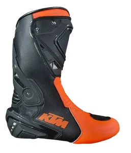 Mens KTM Sports Motorbike leather boots Racing Motorcycle Riding Shoes Unisex CE - Picture 1 of 2