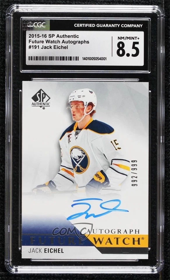 2015-16 SP Authentic Future Watch /999 Jack Eichel #191 CGC 8.5 Rookie Auto RC - Image 1 of 2