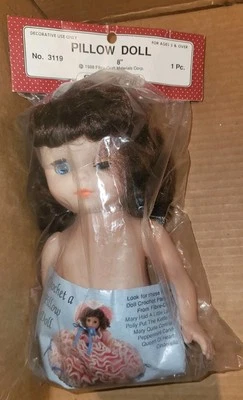 Vintage Fiber Craft 8" Pillow Doll 3119 Brown Hair Free Crochet Pattern  - Image 1 of 3