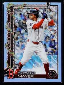 2025 Topps Holiday Marcelo Mayer azul claro y blanco brillo #H35 Boston Red Sox - Imagen 1 de 2