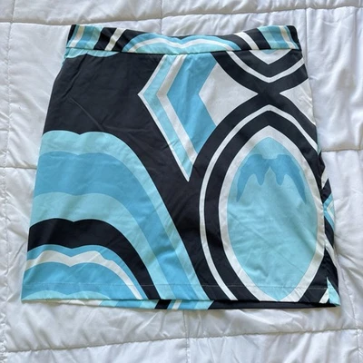 Bogner Tennis Golf Skort Skirt Blue Geometric Stretch Womens Size 12 Outdoor - Image 1 of 4