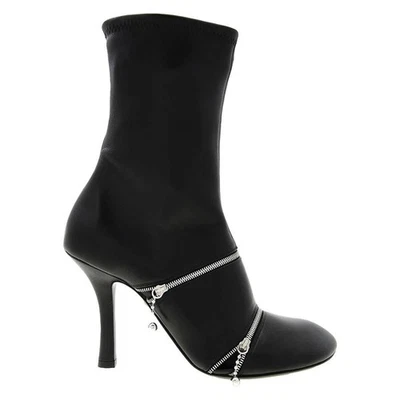 Burberry Peep Square Toe Leather Ankle Boots - Image 1 of 4