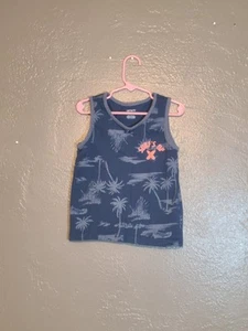 Carter's Blue/Gray Graphic Boys Tank Top "Surfs Up" 5T EUC - Picture 1 of 8