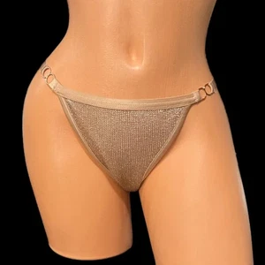 Victoria's Secret LUXE Sexy Metallic Brazilian Panty Gold Medium Neu - Bild 1 von 4