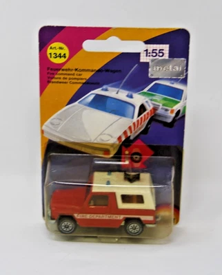 Siku #1344 Feuerwehr- Kommando Wagen Wagon Fire Department Rare New On Card - Image 1 of 4