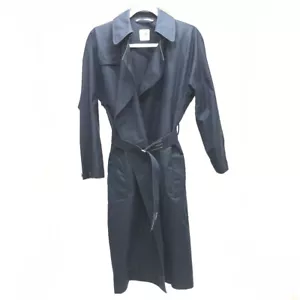HERMES Thin Spring Long Coat Trench Coat Cotton Navy - Picture 1 of 12