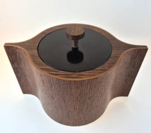 Vintage Skjode Skjern Ice Bucket Wooden Danmark 10" x 6" Retro Scandinavian - Foto 1 di 15