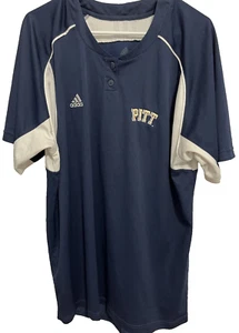 PITTSBURGH PANTHERS Men Navy Blue 2-Button Collar Pullover Jersey XL Adidas - Picture 1 of 5