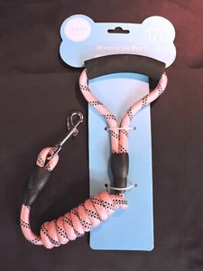 TWO 4.5 foot Reflective Rope Dog Leash - NEW - Pink - Cushion Handle - Picture 1 of 5