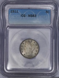 1911 Liberty V Nickel 5c ICG MS63 - Picture 1 of 2