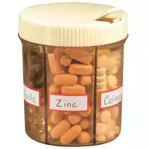 NEW 6 Section Pill Organizer, Vitamin Dispenser, 6 Section Vitamin Dispenser, - Picture 1 of 7