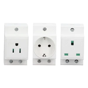 AC DIN Rail Power Socket Built in Protective Contact Easy Installation for Home - Picture 1 of 21