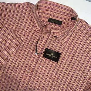 Bugatchi Uomo Short Sleeve Button Up Multicolor Shirt Men's Size Large-NWT - Picture 1 of 9