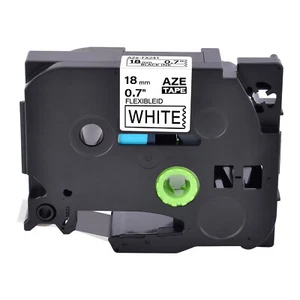 1PK Compatible with Brother P-Touch White TZE FX241 Flexible Label Tape 0.7" - Picture 1 of 9