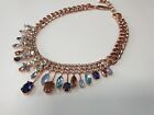 Mimco Manorhouse Statement Necklace  Choker Rose Gold Multicolour Crystals