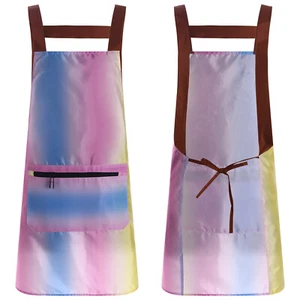 Women Pinafore Water Resistant Pinny Painting Apron Zipper Pocket Adult Chef - Picture 1 of 33