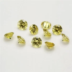 5 Pcs Fancy yellow VVS1 Lab Grown Diamond Round Cut Premium Quality Gemstone4MM - Picture 1 of 7