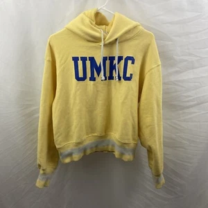 UMKC Women’s Champion Reverse Weave Size Medium Hoodie Blue Yellow Kangaroos - Picture 1 of 8