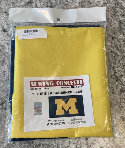 University of Michigan Wolverines 3x5 ft Flag - Silk Screened - New Cover