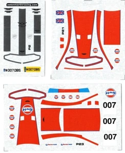 Decal 1/43 GULF TEAM  Aston Martin V12 ZAGATO Logos DieCast Tecnomodel - Foto 1 di 1