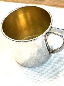 Community Baby Mug Silverplate E P N S Solid Pattern w/Goldtone Interior 00300 - Picture 1 of 5