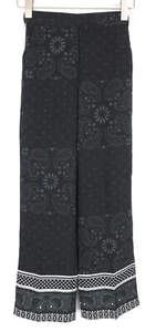 DESIGUAL Enya Women Trousers UK6 Black Patterned Pleated Casual Lightweight - Picture 1 of 8