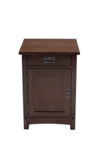 MISSION / ARTS AND CRAFTS 1 DOOR, 1 DRAWER NIGHTSTAND - Picture 1 of 6