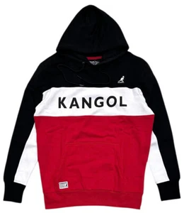 Kangol Men's Hoodie Colorblock Black Combo Pullover Fleece Sweatshirt - Picture 1 of 3