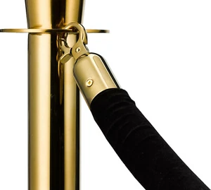 Veloursband Seil Kordel für Absperrsystem schwarz gold 1,5 M Karabiner neu - Bild 1 von 1