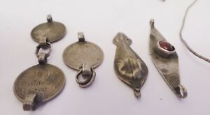Antique Vintage Silver Collections Lot of Russia USSR Pendant Necklace 3 Coins