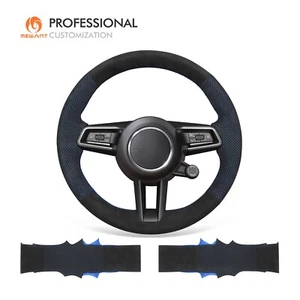 MEWANT Black Mesh Alcantara Car Steering Wheel Wrap for Porsche 911 (992) Macan - Picture 1 of 9