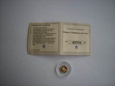 Kleinste GOLD-MÜNZE der Welt - Motiv Springbock/Krüger Büste - - Bild 1 von 4