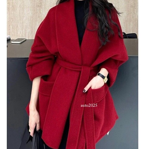 VETEMENTS Cappotti donna donna festa scollo V cintura Natale Capodanno giacche outwear taglia