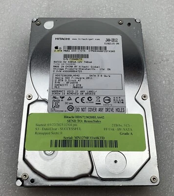 Hitachi HDS723020BLA642 2TB 2000GB 3.5" SATA2 Desktop Hard Drive HDD Tested - Image 1 of 4