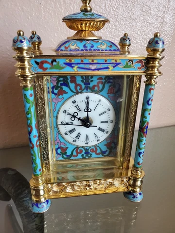 VINTAGE THE PEOPLES REPUBLIC OF CHINA ENAMEL CARRIAGE/MANTLE--DESK  CLOCK Cover